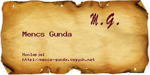 Mencs Gunda névjegykártya